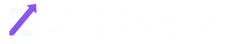 Zenascale logo A Z with an arrow pointing at 45 degrees upwards.
